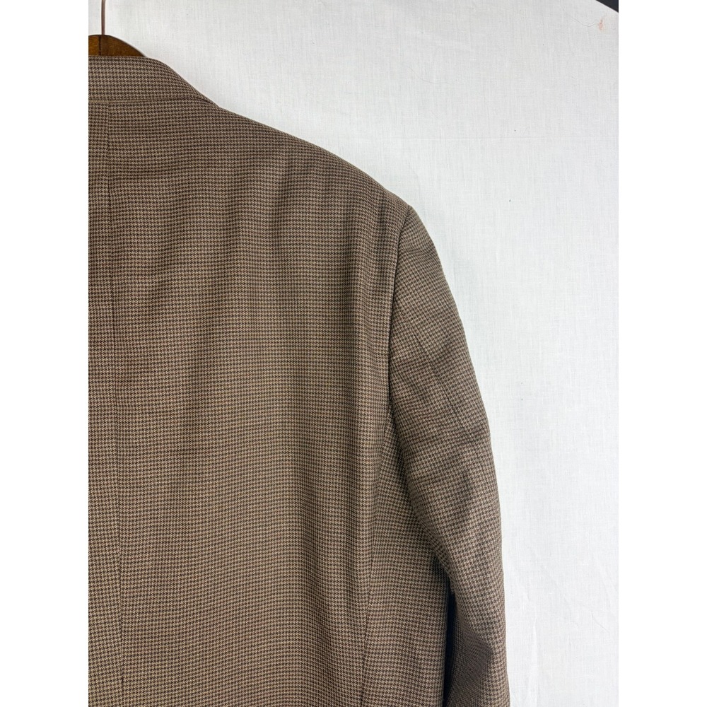 Mens Chaps 44R Brown Houndstooth Two Button Blazer Sport Coat Jacket Micro - Picture 11 of 16